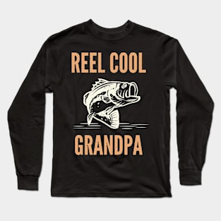 Reel Cool Grandpa Bass Fish Long Sleeve T-Shirt